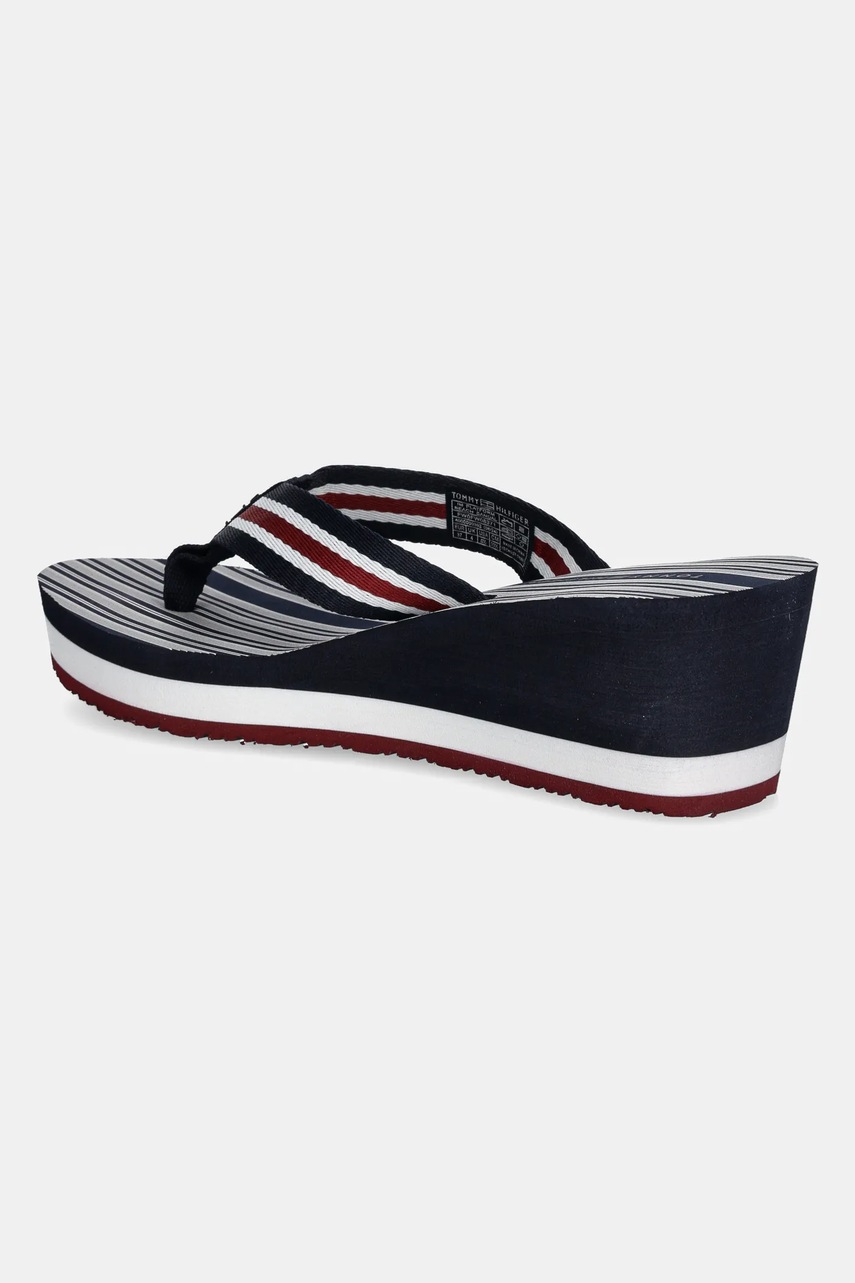 В`єтнамки Tommy Hilfiger IM PLATFORM BEACH SANDAL жіночі колір синій на танкетці FW0FW08371 