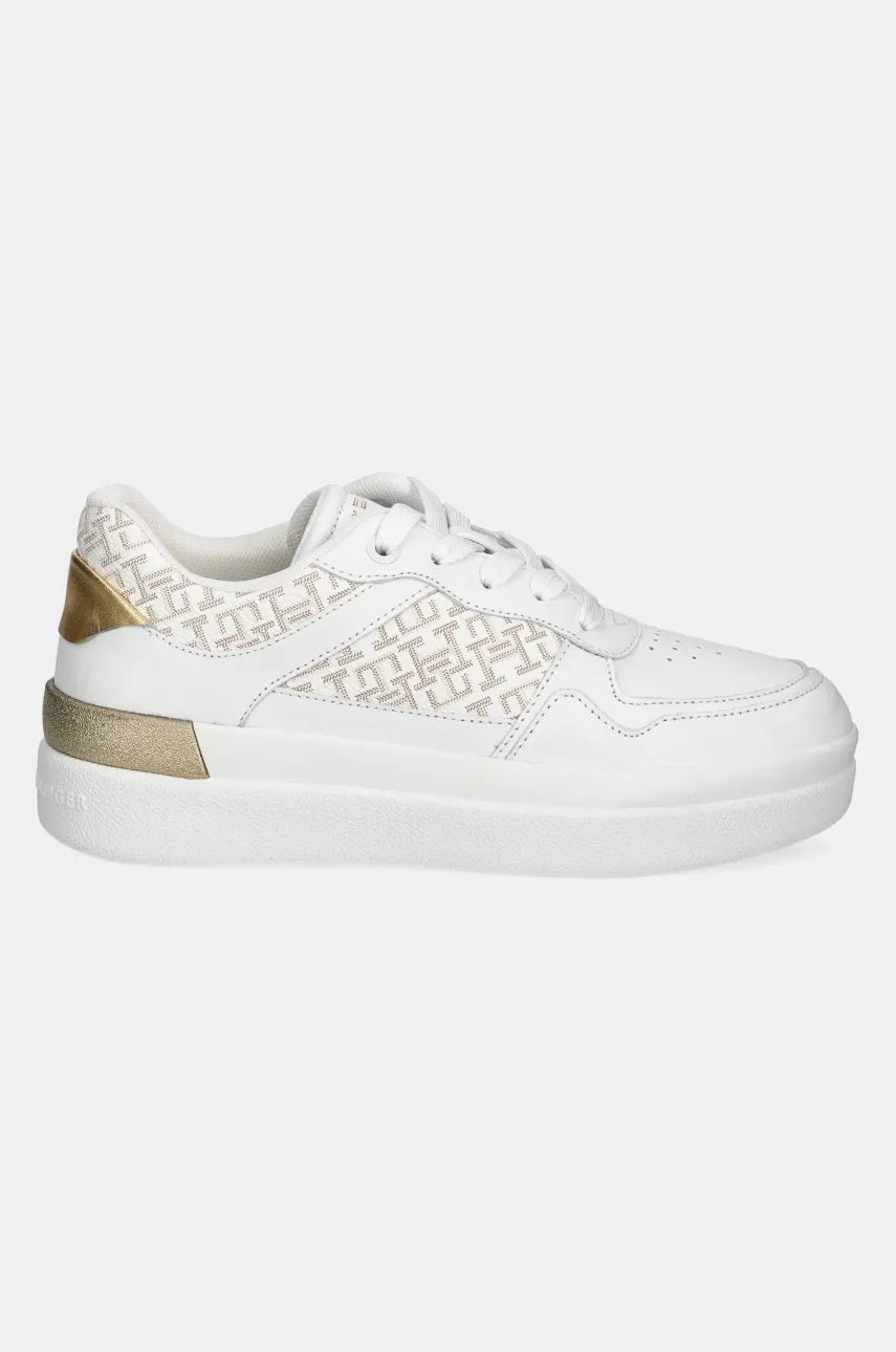 Кроссовки Tommy Hilfiger LUX COURT SNEAKER MONOGRAM цвет белый FW0FW08381 Кроссовки Tommy Hilfiger LUX COURT SNEAKER MONOGRAM цвет белый FW0FW08381