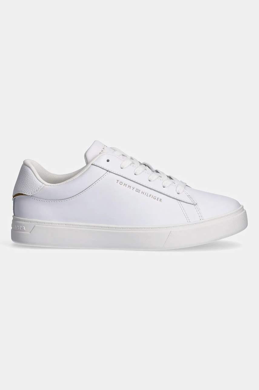 Кожаные кроссовки Tommy Hilfiger ESSENTIAL COURT SNEAKER цвет белый FW0FW08320 Кожаные кроссовки Tommy Hilfiger ESSENTIAL COURT SNEAKER цвет белый FW0FW08320
