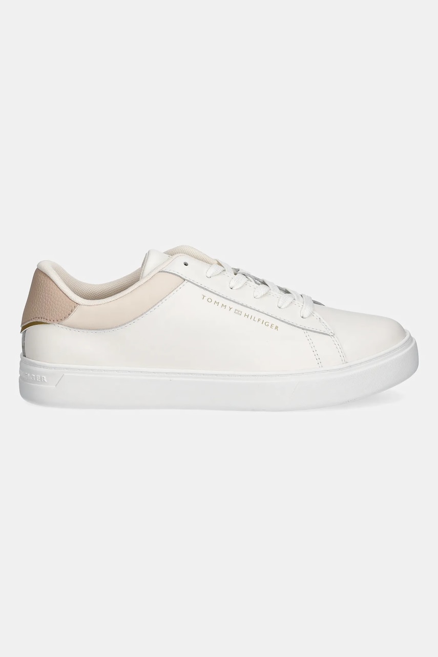 Кожаные кроссовки Tommy Hilfiger ESSENTIAL COURT SNEAKER цвет бежевый FW0FW08320 Кожаные кроссовки Tommy Hilfiger ESSENTIAL COURT SNEAKER цвет бежевый FW0FW08320