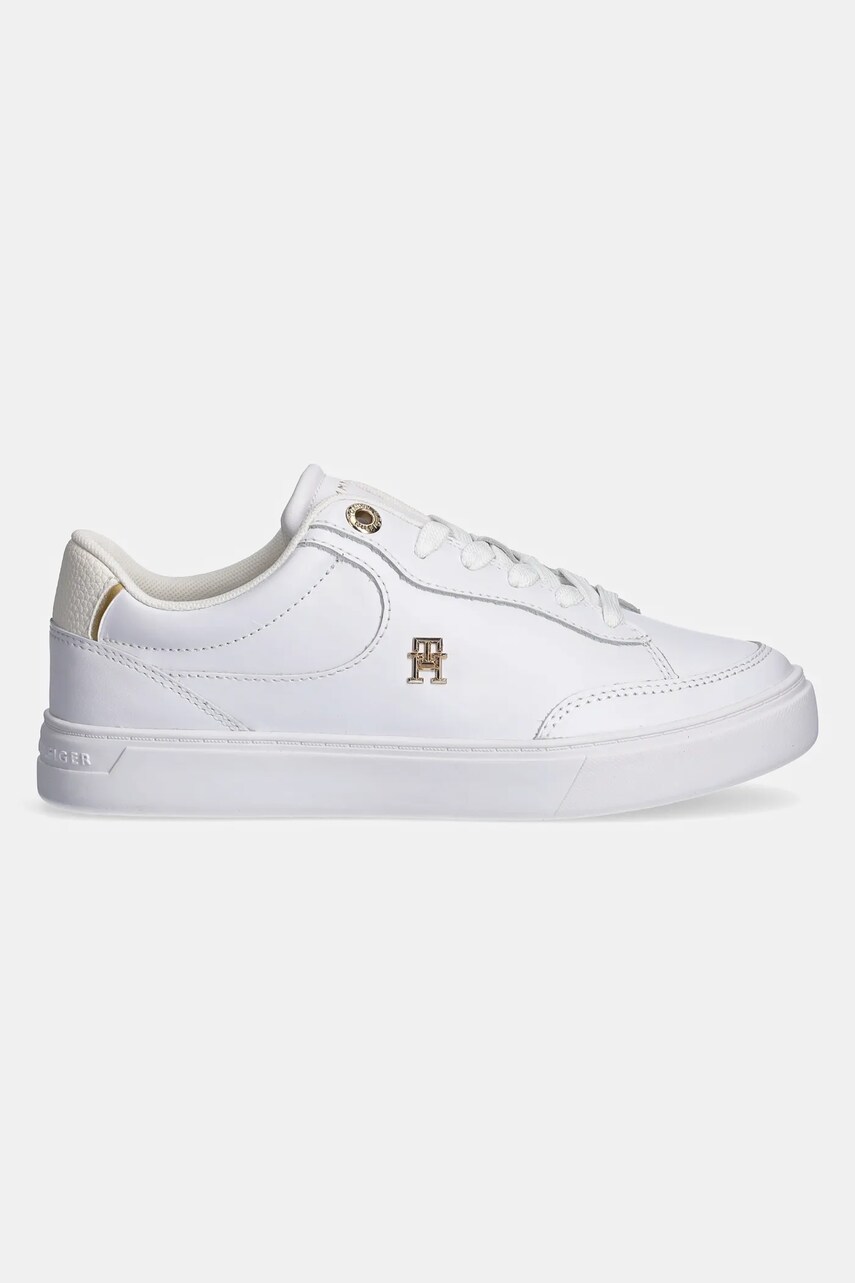 Кожаные кроссовки Tommy Hilfiger ESSENTIAL CHIC COURT SNEAKER цвет белый FW0FW08322 Кожаные кроссовки Tommy Hilfiger ESSENTIAL CHIC COURT SNEAKER цвет белый FW0FW08322