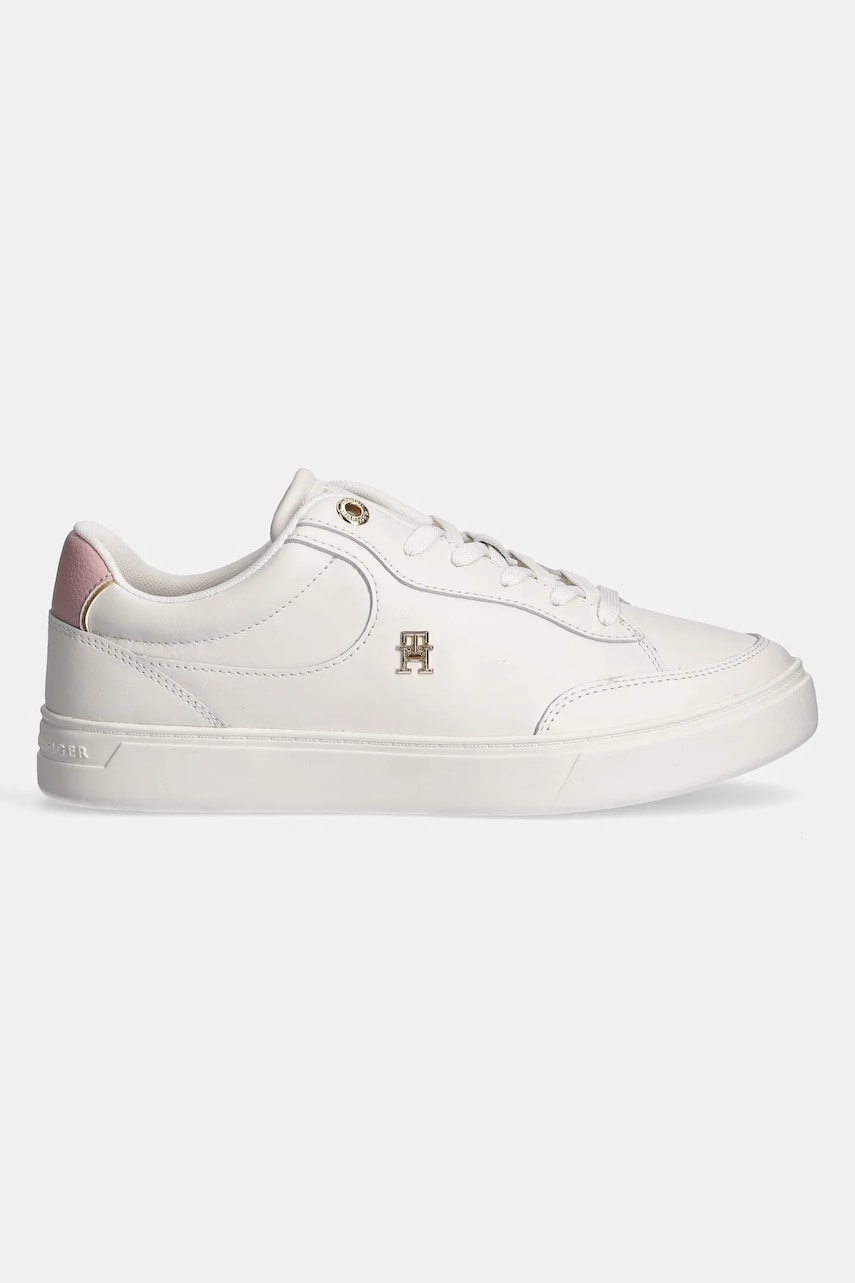 Кожаные кроссовки Tommy Hilfiger ESSENTIAL CHIC COURT SNEAKER цвет белый FW0FW08322 Кожаные кроссовки Tommy Hilfiger ESSENTIAL CHIC COURT SNEAKER цвет белый FW0FW08322