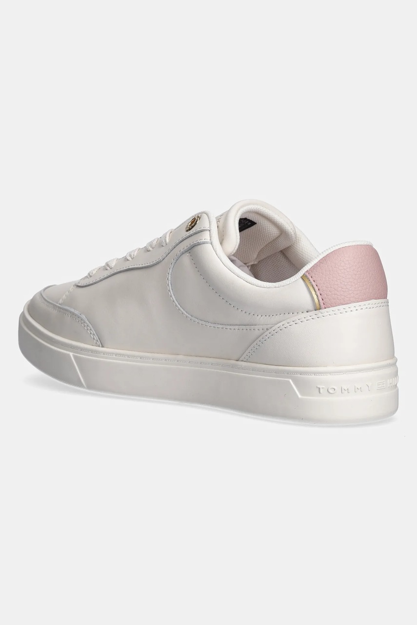 Δερμάτινα αθλητικά παπούτσια Tommy Hilfiger ESSENTIAL CHIC COURT SNEAKER χρώμα: άσπρο, FW0FW08322 φωτογραφία