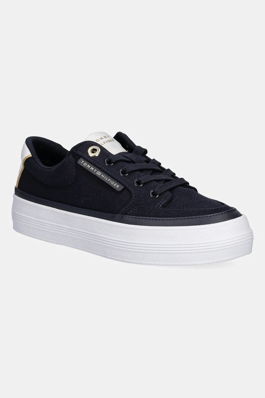 Levně Tenisky Tommy Hilfiger ESSENTIAL VULC TEXTILE SNEAKER dámské, tmavomodrá barva, FW0FW08323