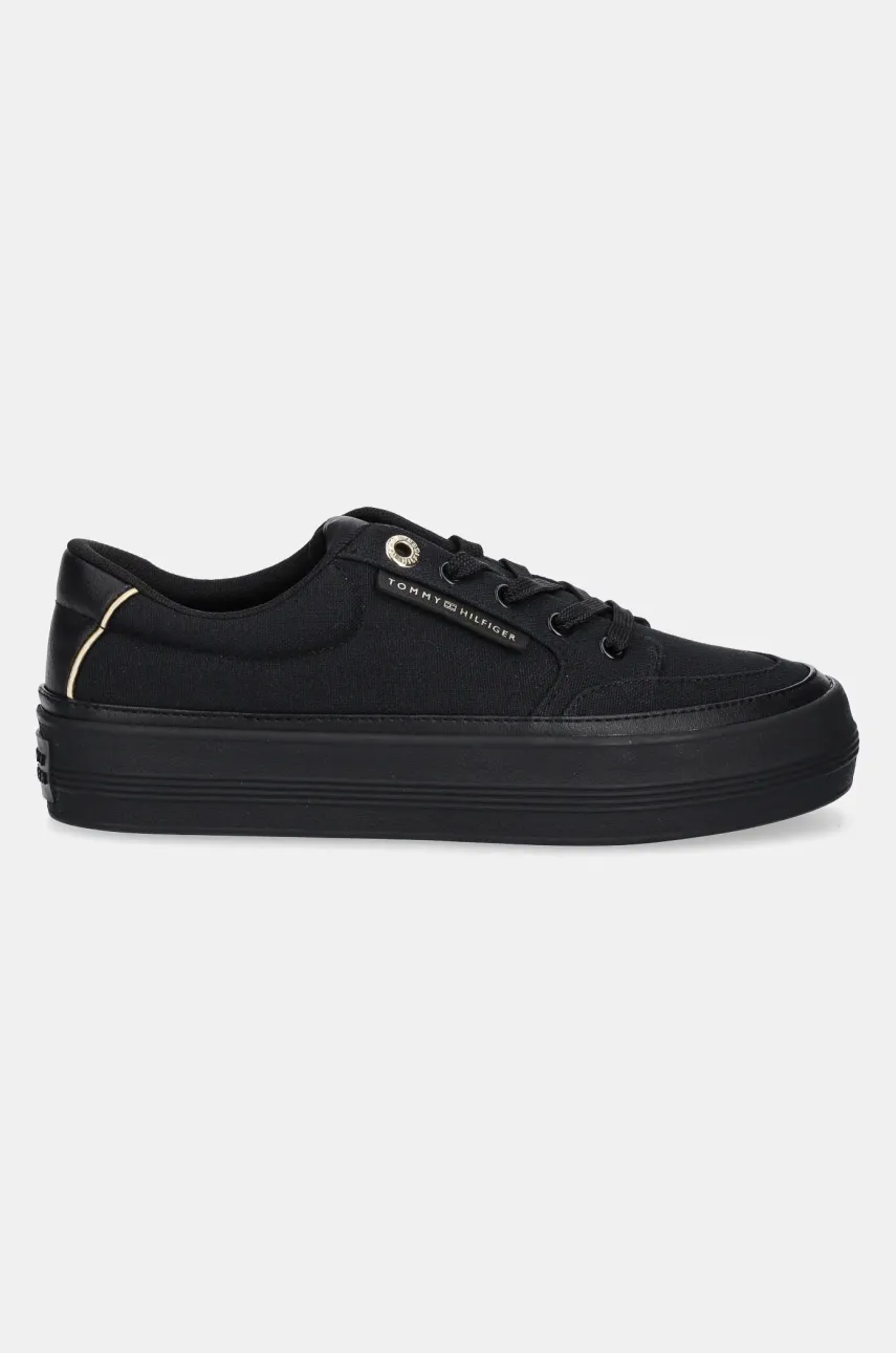 Кеды Tommy Hilfiger ESSENTIAL VULC TEXTILE SNEAKER женские цвет чёрный FW0FW08323 Кеды Tommy Hilfiger ESSENTIAL VULC TEXTILE SNEAKER женские цвет чёрный FW0FW08323