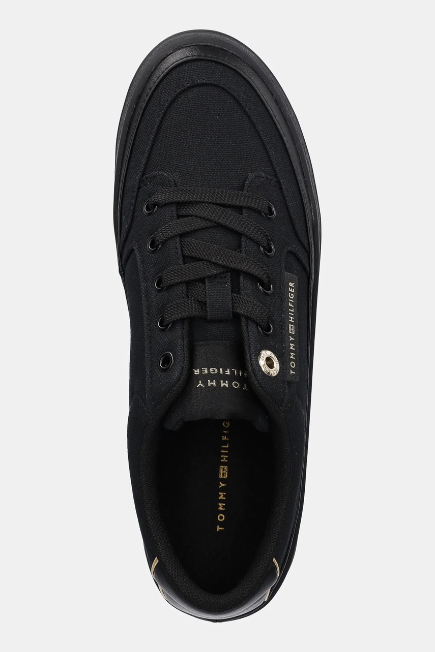 Πάνινα παπούτσια Tommy Hilfiger ESSENTIAL VULC TEXTILE SNEAKER χρώμα: μαύρο, FW0FW08323 φωτογραφία