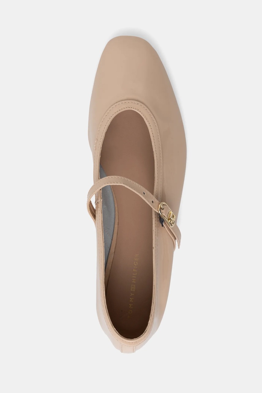 Δερμάτινες μπαλαρίνες Tommy Hilfiger BALLERINA MARYJANE PATENT χρώμα: μπεζ, FW0FW08577 φωτογραφία