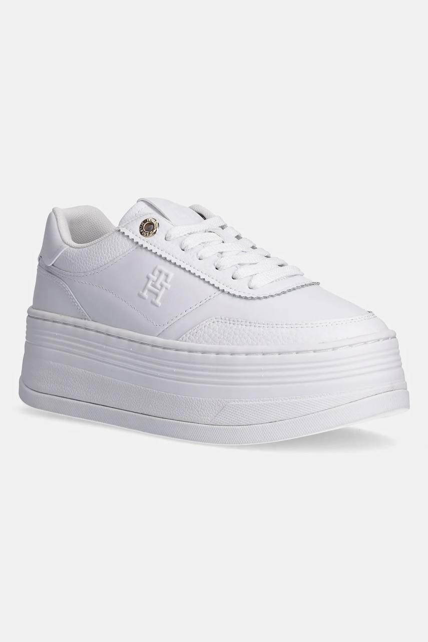 Levně Sneakers boty Tommy Hilfiger PLATFORM LUX COURT SNEAKER bílá barva, FW0FW08379