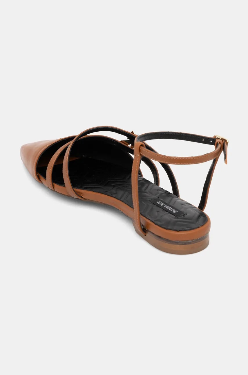 Patrizia Pepe bőr balerina cipő barna, nyitott sarokkal, 8Z0100 L048 B815 termék 2. képe