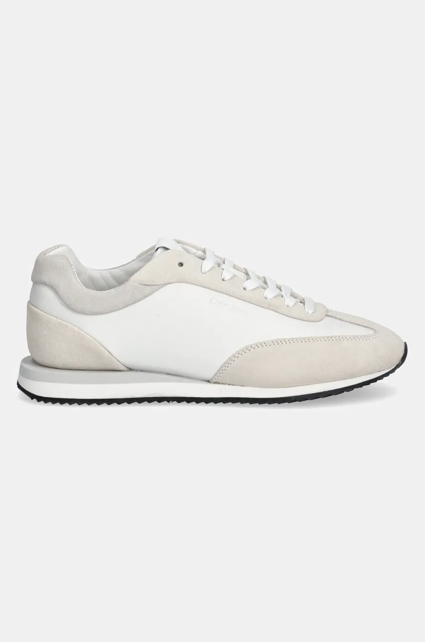 Кожаные кроссовки Calvin Klein RUNNER LACE UP - LTH SUE MIX цвет белый HW0HW02286 Кожаные кроссовки Calvin Klein RUNNER LACE UP - LTH SUE MIX цвет белый HW0HW02286