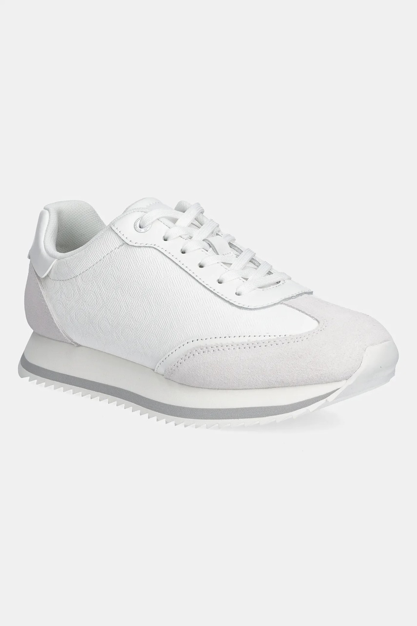 Levně Sneakers boty Calvin Klein RUNNER LACE UP - MONO MIX bílá barva, HW0HW02294