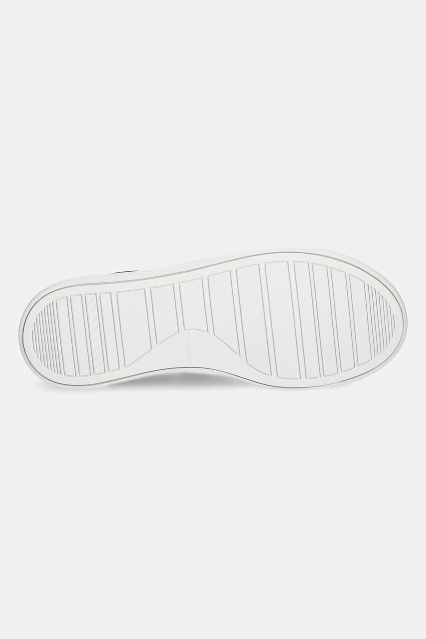 Шкіряні кеди Calvin Klein CUPSOLE SLIP ON - WOVEN LTH жіночі колір чорний HW0HW02297 