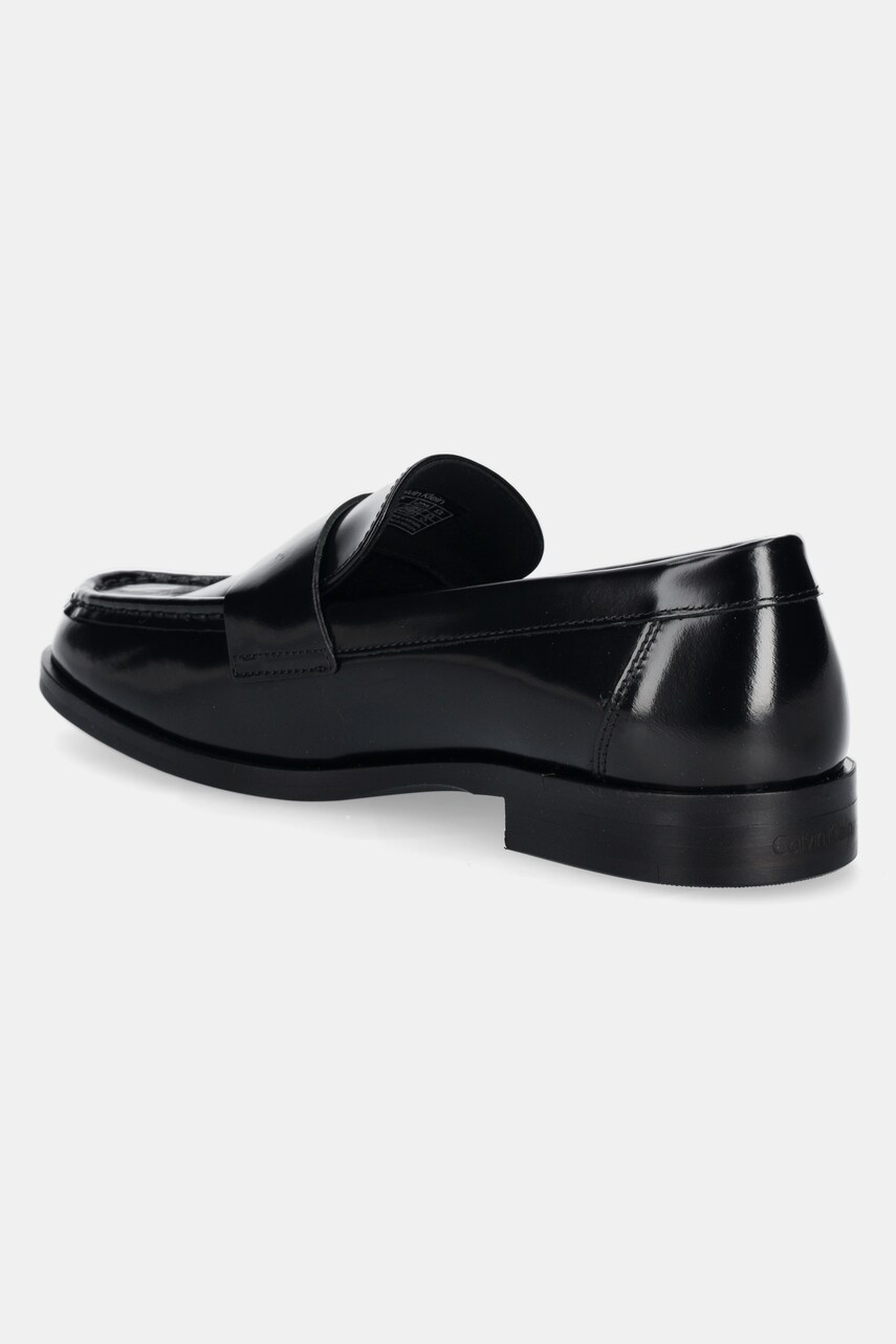 Calvin Klein bőr mokaszin MOC LOAFER - BRUSH L fekete, női, lapos talpú, HW0HW02306 termék 2. képe