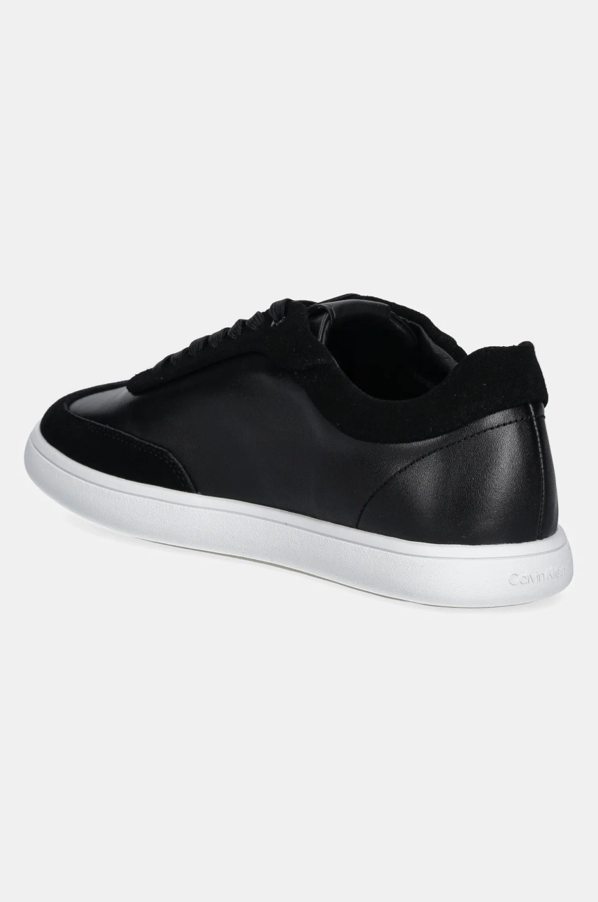 Usnjene Superge Calvin Klein CUPSOLE LACE UP - LTH SUE MIX črna Barva, HW0HW02435