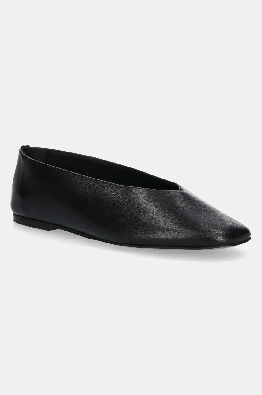 Levně Kožené baleríny Calvin Klein CLASSIC BALLERINA - LTH černá barva, HW0HW02441