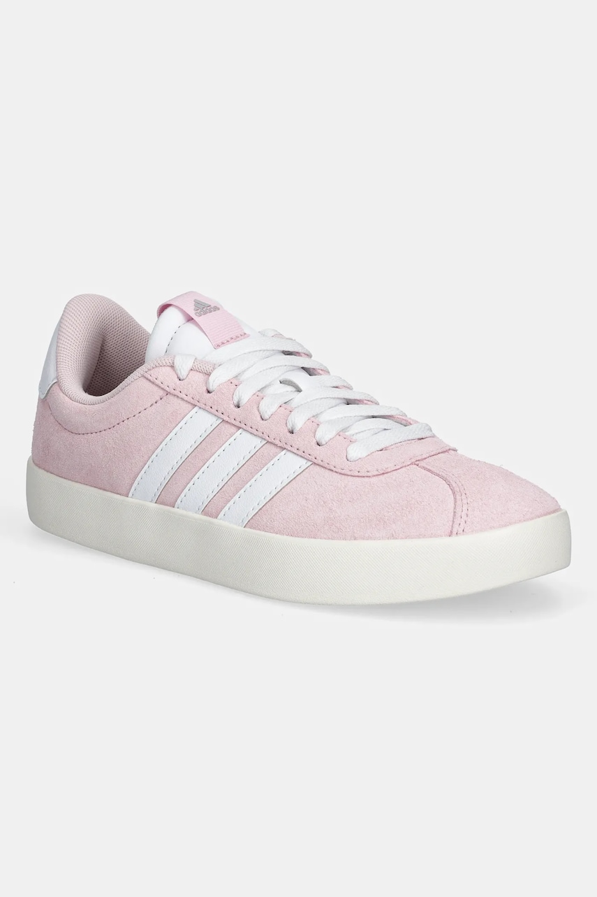 adidas sneakers din piele întoarsă Vl Court 3.0 culoarea roz, JP5325