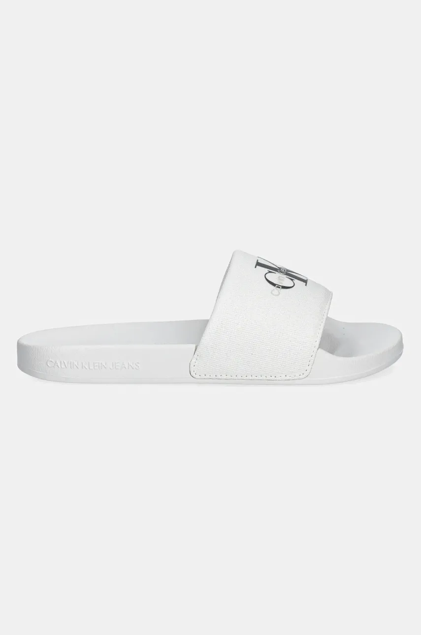 Шлепанцы Calvin Klein Jeans SLIDE MONOGRAM WMNS женские цвет белый YW0YW01835 Шлепанцы Calvin Klein Jeans SLIDE MONOGRAM WMNS женские цвет белый YW0YW01835