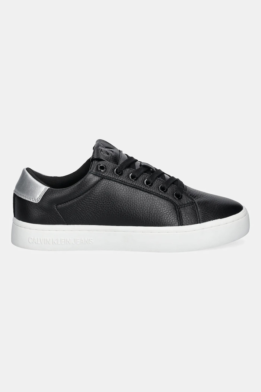 Кожаные кроссовки Calvin Klein Jeans CLASSIC CUPSOLE LOW OHB цвет чёрный YW0YW01799 Кожаные кроссовки Calvin Klein Jeans CLASSIC CUPSOLE LOW OHB цвет чёрный YW0YW01799