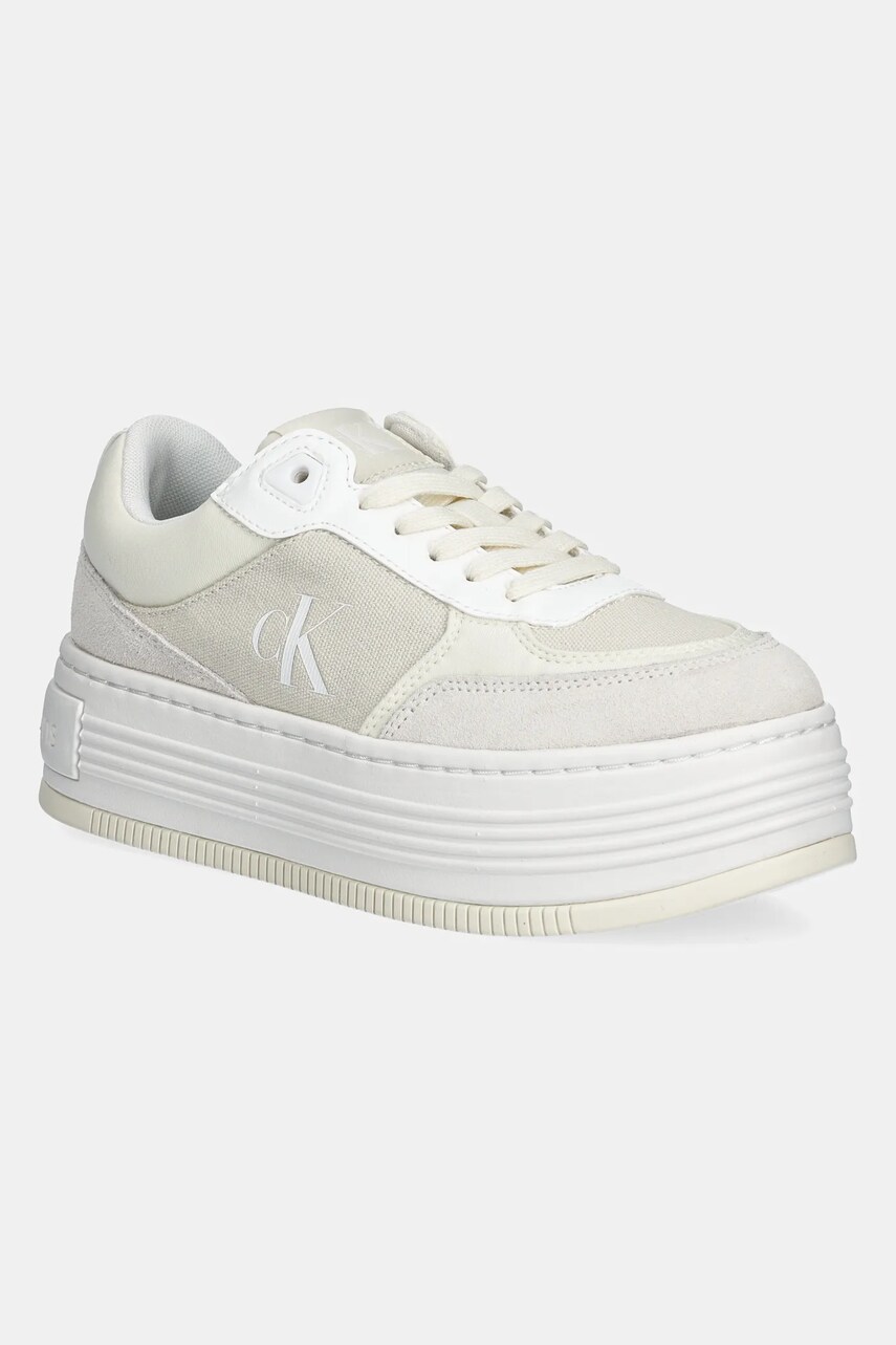 Levně Sneakers boty Calvin Klein Jeans BOLD FLATF LOW MIX MG MEDIA béžová barva, YW0YW01638