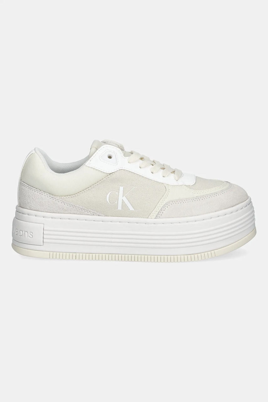 Кроссовки Calvin Klein Jeans BOLD FLATF LOW MIX MG MEDIA цвет бежевый YW0YW01638 Кроссовки Calvin Klein Jeans BOLD FLATF LOW MIX MG MEDIA цвет бежевый YW0YW01638