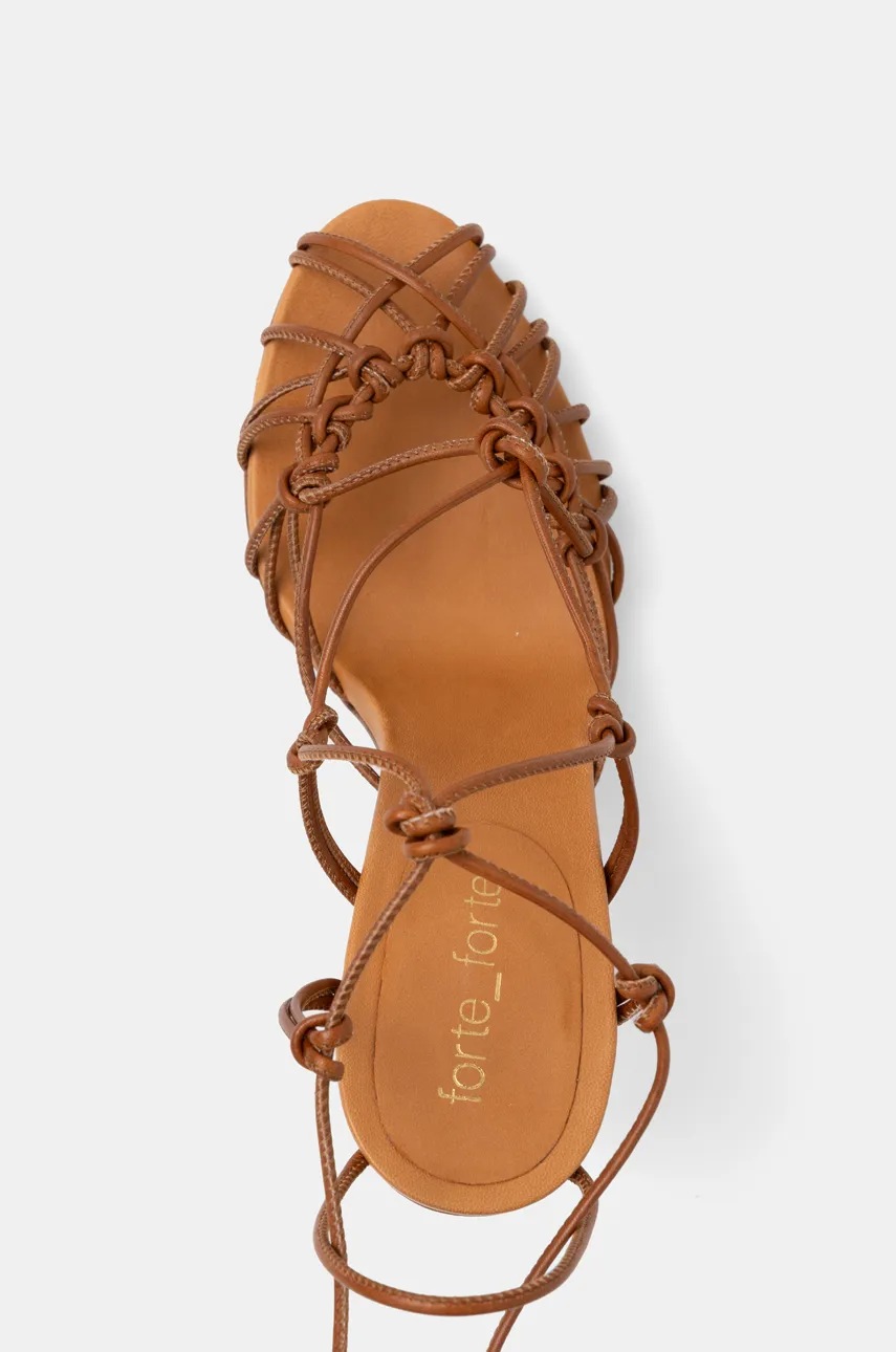 Δερμάτινα πέδιλα Forte Forte χρώμα: καφέ, 13699 F47A 3011 φωτογραφία