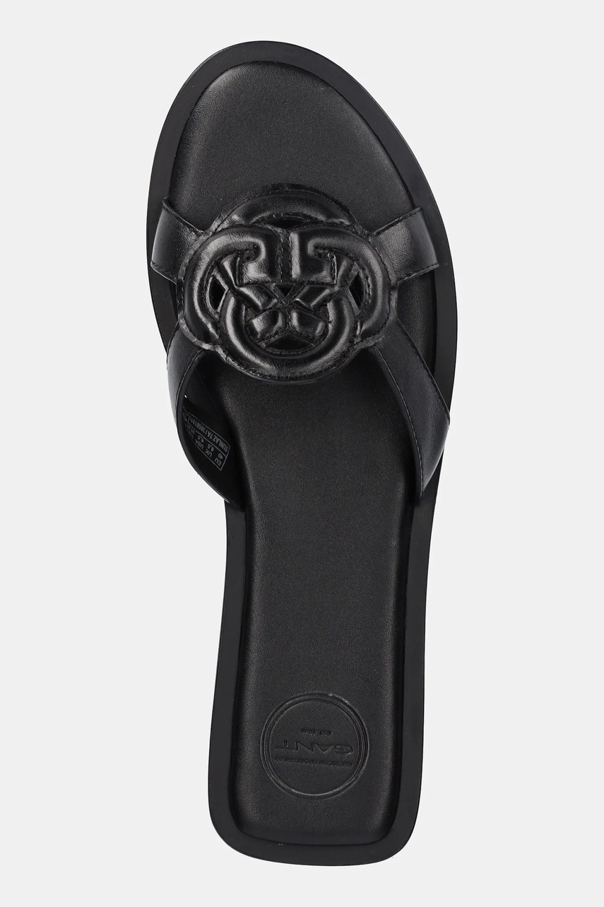 Δερμάτινες παντόφλες Gant Sunlaz γυναικείες, χρώμα: μαύρο, 30561911.G00 φωτογραφία