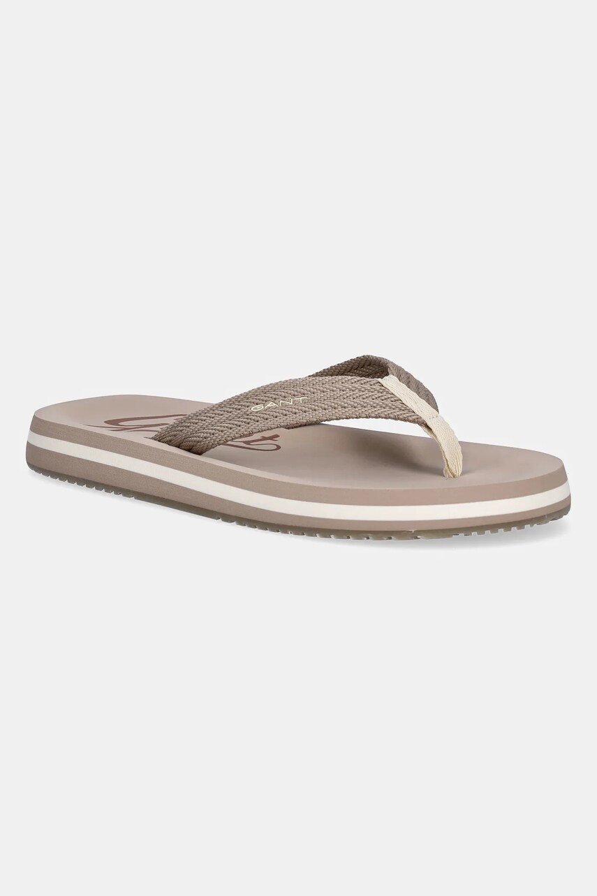 Gant slapi Sunheaven femei, culoarea bej, cu toc plat, 30599909.G24
