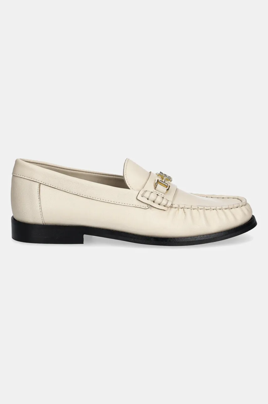 Кожаные мокасины Tommy Hilfiger SOFT LEATHER HORSEBIT LOAFER женские цвет бежевый на плоском ходу FW0FW08414 Кожаные мокасины Tommy Hilfiger SOFT LEATHER HORSEBIT LOAFER женские цвет бежевый на плоском ходу FW0FW08414