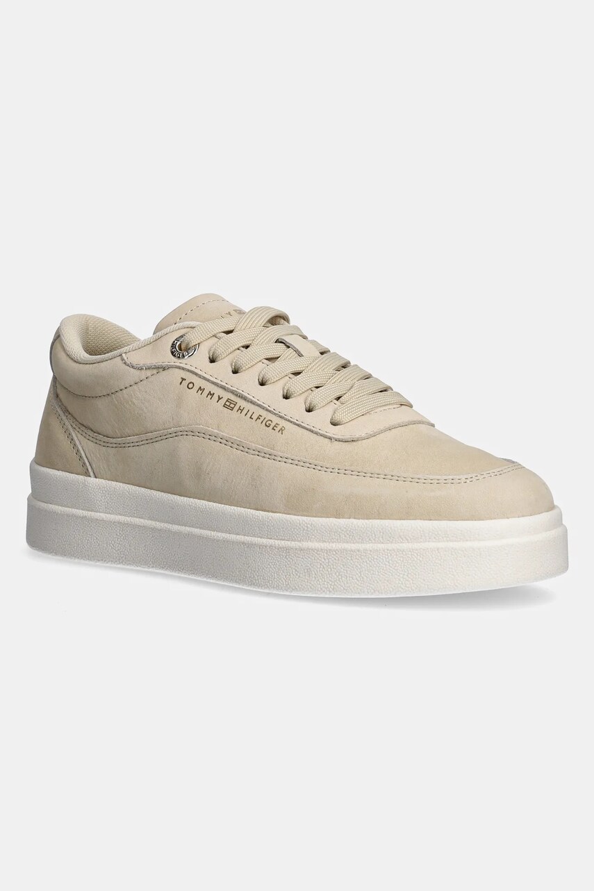 Levně Nubukové tenisky Tommy Hilfiger MODERN COURT SNEAKER NUBUCK béžová barva, FW0FW08462