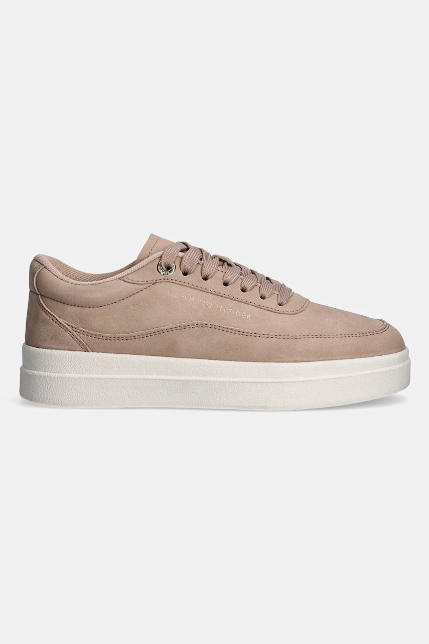 Кроссовки из нубука Tommy Hilfiger MODERN COURT SNEAKER NUBUCK цвет бежевый FW0FW08462 Кроссовки из нубука Tommy Hilfiger MODERN COURT SNEAKER NUBUCK цвет бежевый FW0FW08462