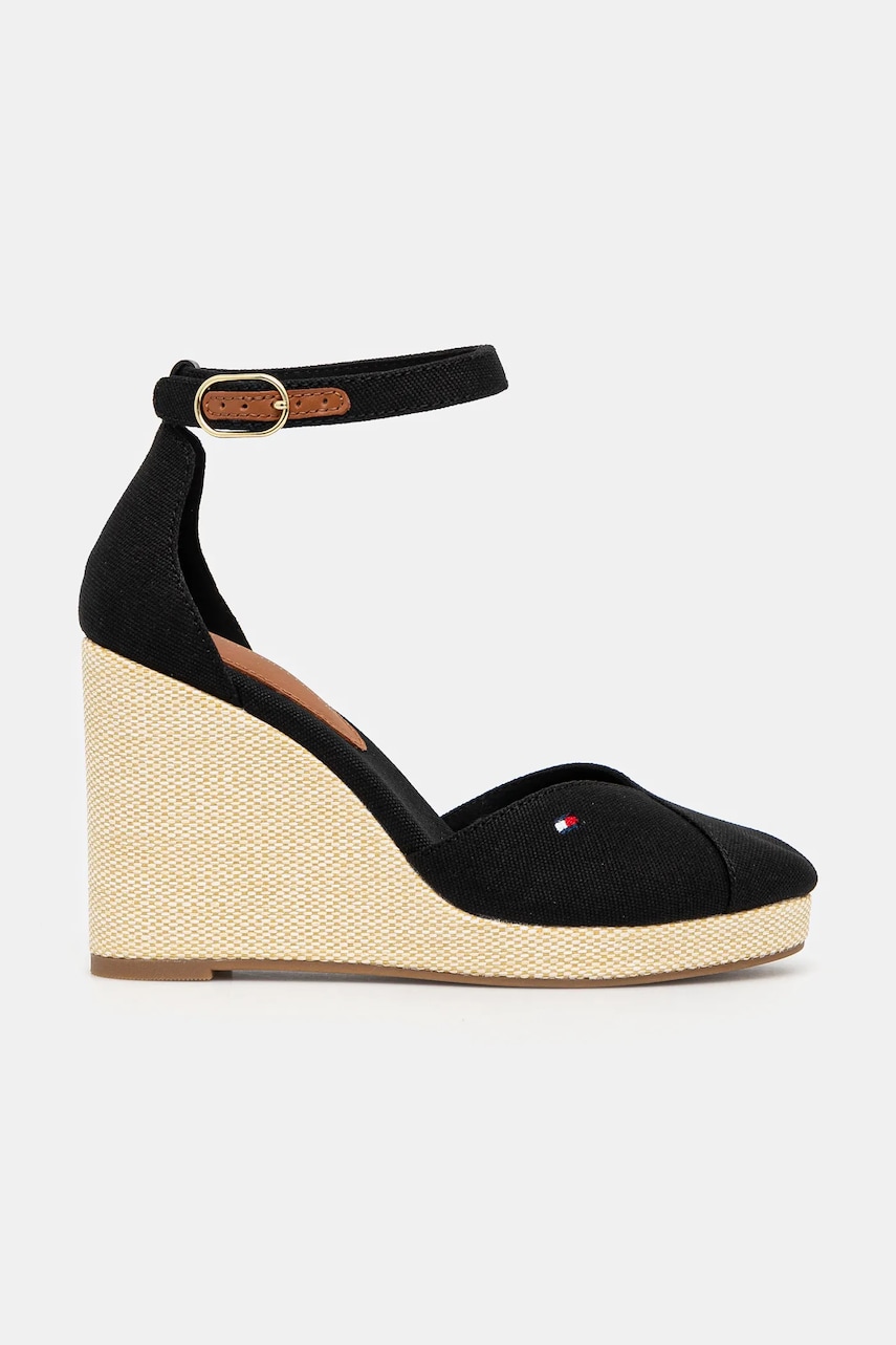 Эспадрильи Tommy Hilfiger FLAG HIGH WEDGE ESPAD CLOSED TOE цвет чёрный на платформе FW0FW08494 Эспадрильи Tommy Hilfiger FLAG HIGH WEDGE ESPAD CLOSED TOE цвет чёрный на платформе FW0FW08494