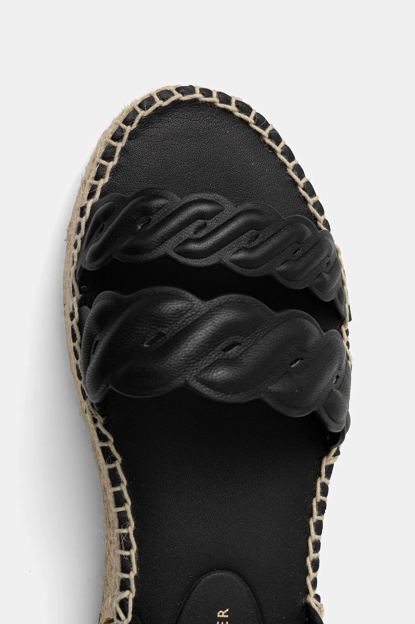 Δερμάτινα σανδάλια Tommy Hilfiger LEATHER ROPE REAL ESPAD SANDAL χρώμα: μαύρο, FW0FW08496 φωτογραφία