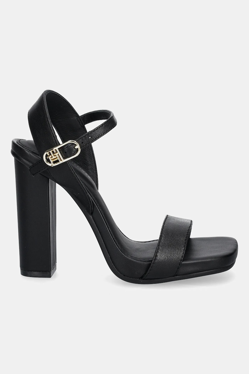 Кожаные сандалии Tommy Hilfiger HIGH HEEL LEATHER SANDAL цвет чёрный FW0FW08534 Кожаные сандалии Tommy Hilfiger HIGH HEEL LEATHER SANDAL цвет чёрный FW0FW08534