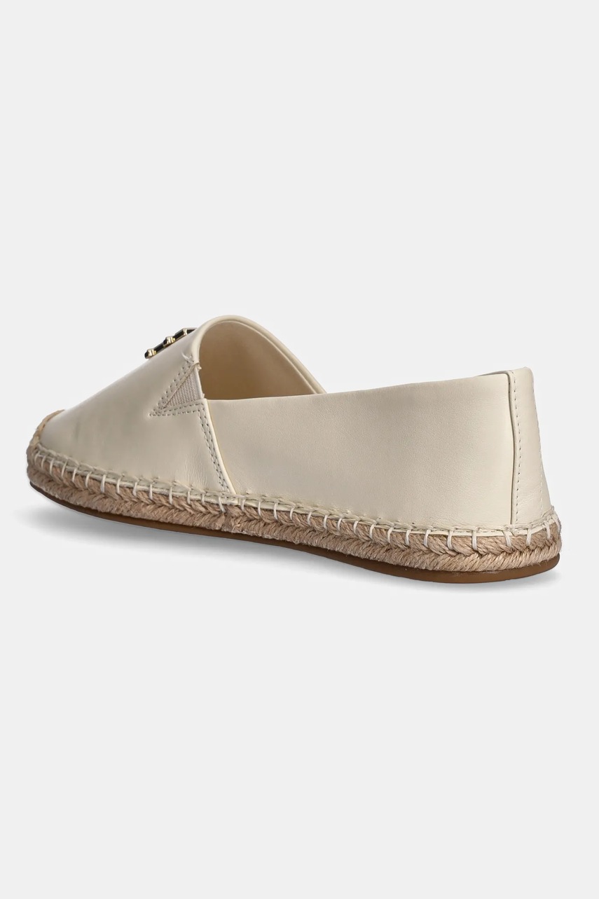 Шкіряні еспадрилі Tommy Hilfiger TH LOGO LEATHER ESPADRILLE колір бежевий FW0FW08540 