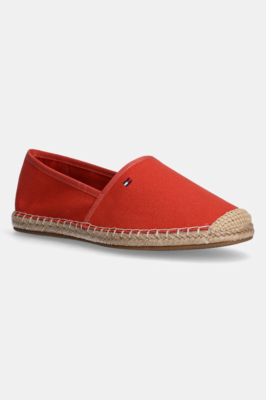 Levně Espadrilky Tommy Hilfiger FLAG CANVAS ESPADRILLE oranžová barva, FW0FW08541