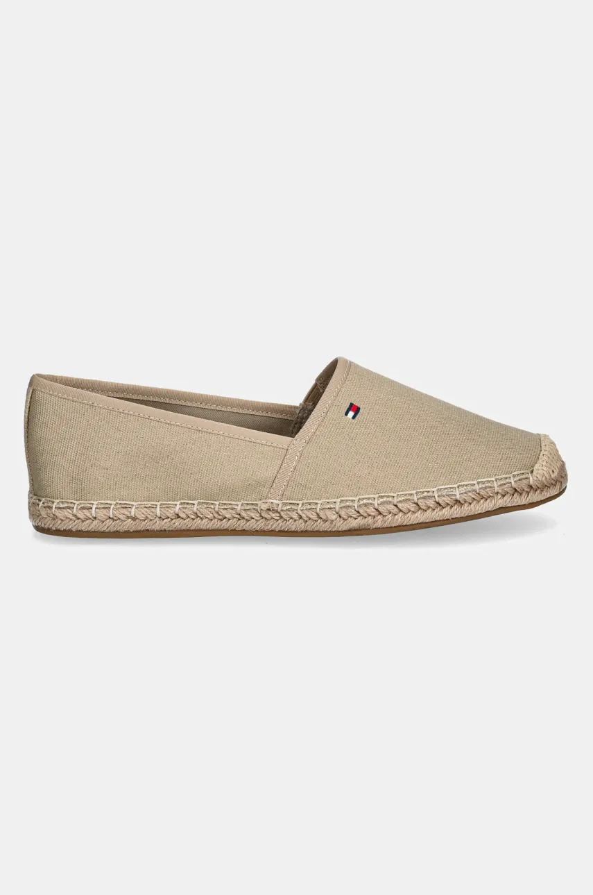 Εσπαντρίγιες Tommy Hilfiger FLAG CANVAS ESPADRILLE χρώμα: μπεζ, FW0FW08541 φωτογραφία