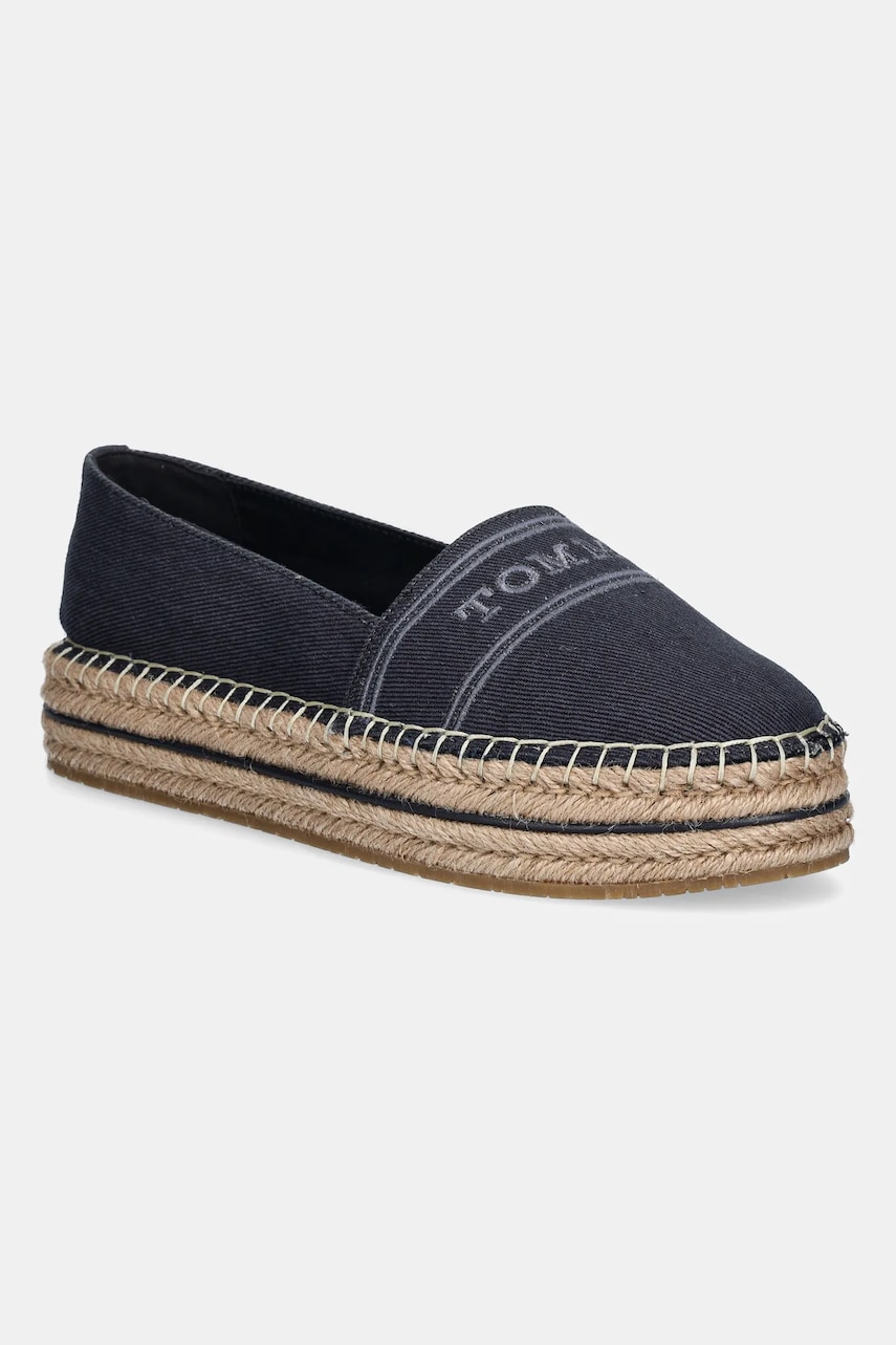 Levně Espadrilky Tommy Hilfiger DENIM PLATFORM ESPADRILLE tmavomodrá barva, na platformě, FW0FW08543