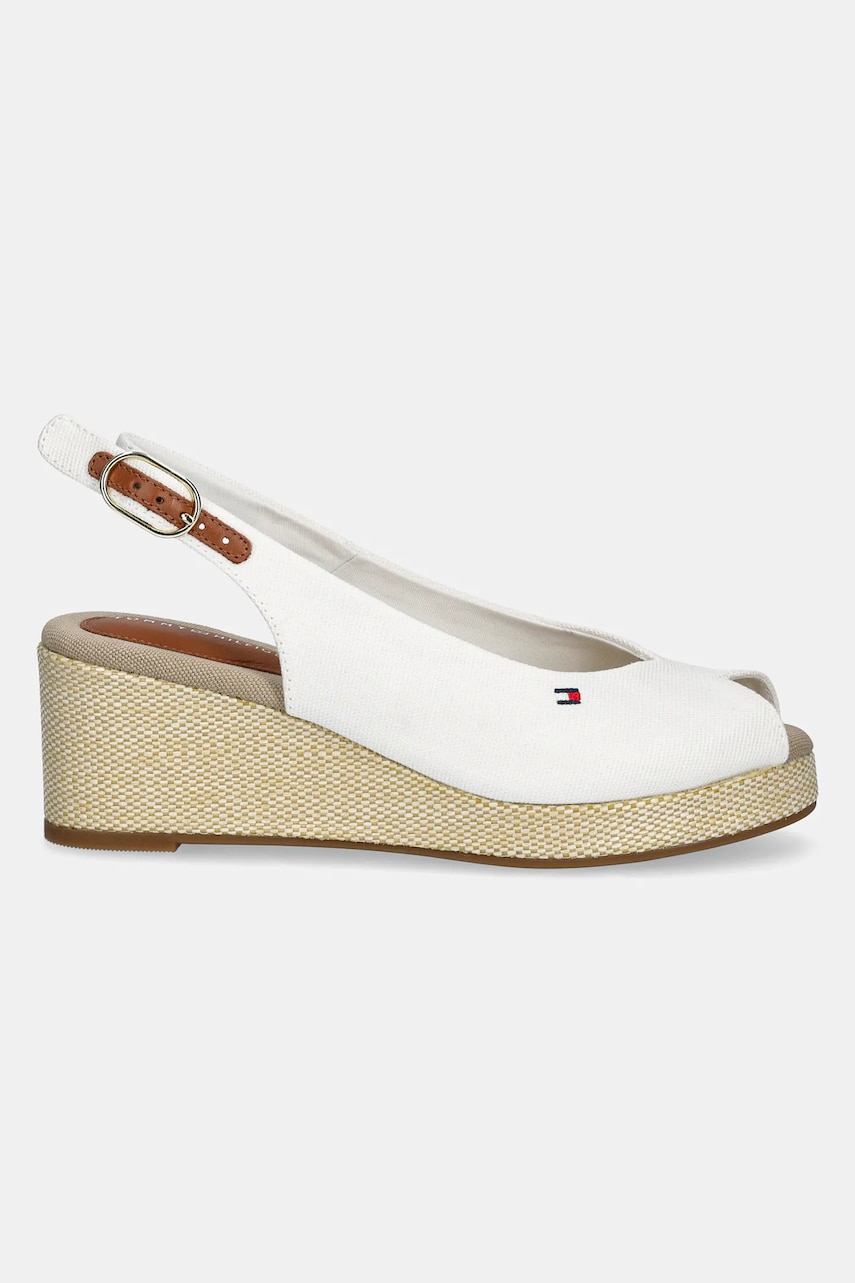 Сандалии Tommy Hilfiger FLAG MID WEDGE ESPAD SLINGBACK цвет белый FW0FW08595 Сандалии Tommy Hilfiger FLAG MID WEDGE ESPAD SLINGBACK цвет белый FW0FW08595