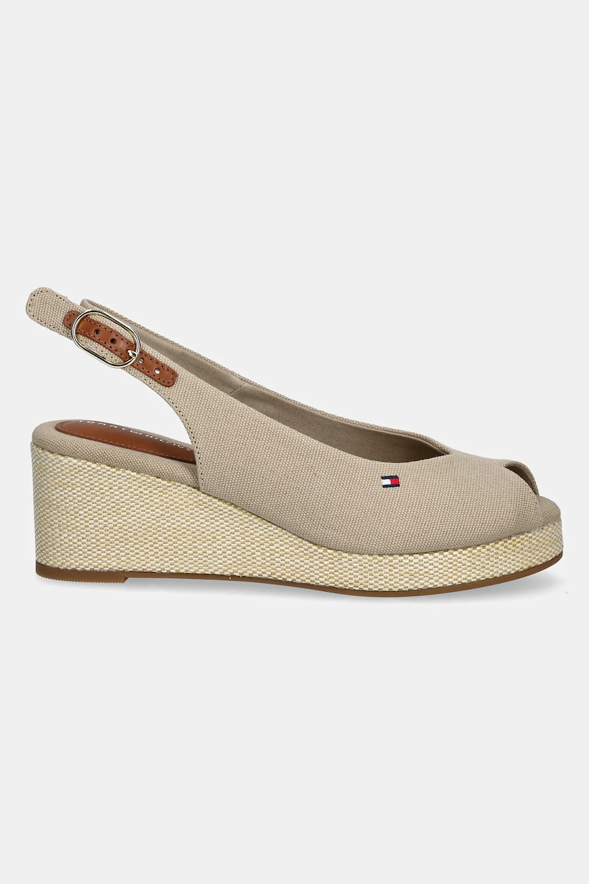 Сандалии Tommy Hilfiger FLAG MID WEDGE ESPAD SLINGBACK цвет бежевый FW0FW08595 Сандалии Tommy Hilfiger FLAG MID WEDGE ESPAD SLINGBACK цвет бежевый FW0FW08595