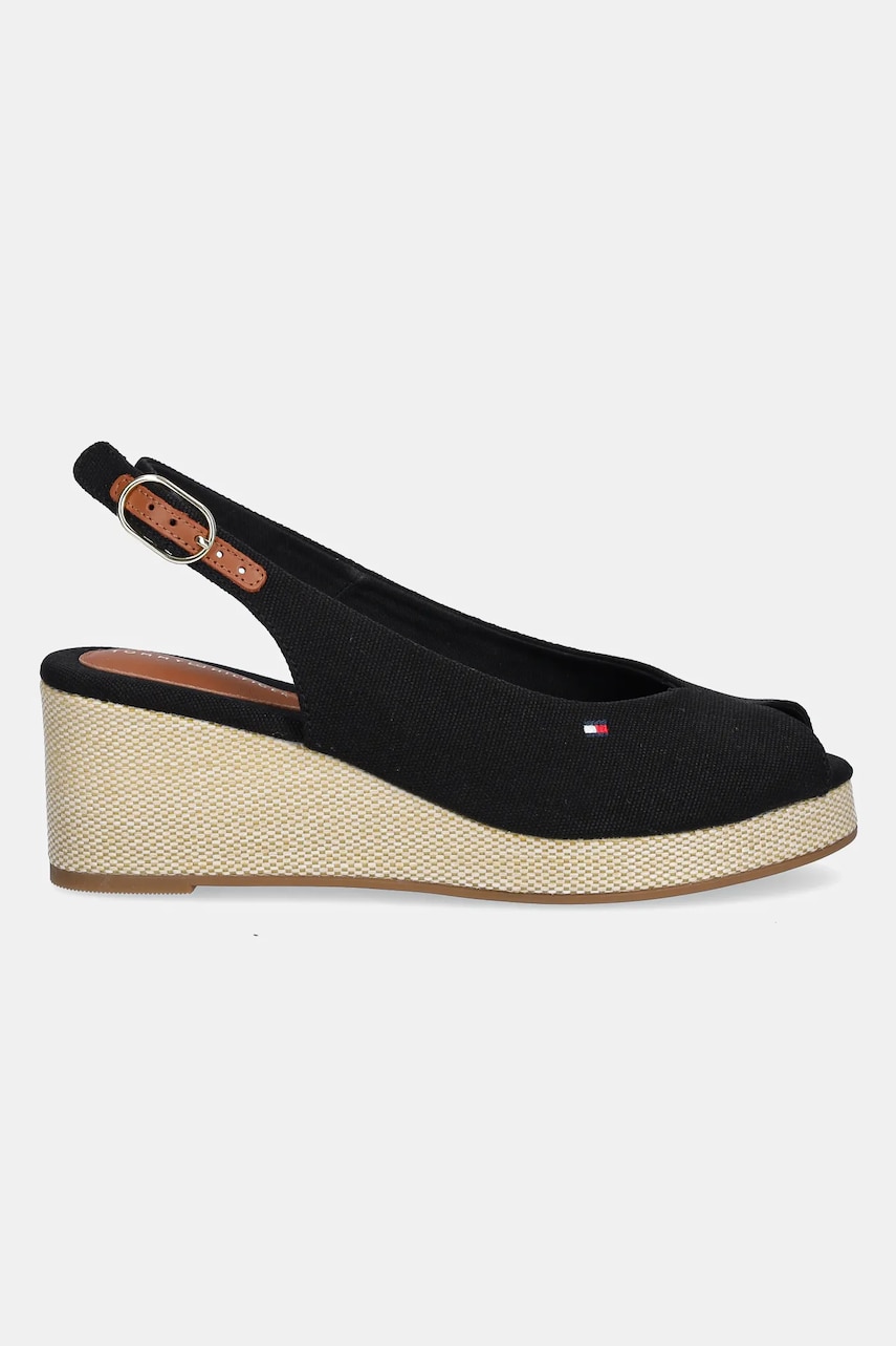 Сандалии Tommy Hilfiger FLAG MID WEDGE ESPAD SLINGBACK цвет чёрный FW0FW08595 Сандалии Tommy Hilfiger FLAG MID WEDGE ESPAD SLINGBACK цвет чёрный FW0FW08595