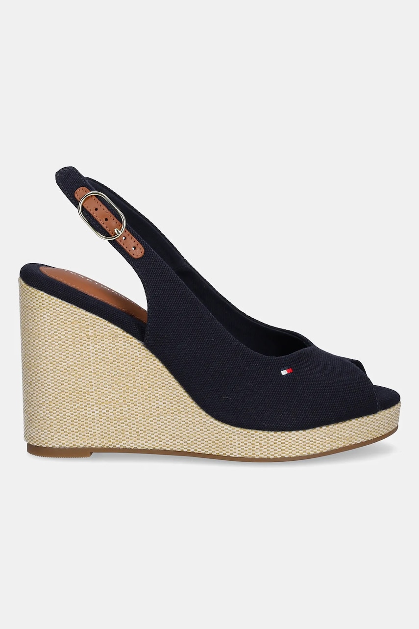 Сандалии Tommy Hilfiger FLAG HIGH WEDGE ESPAD SLINGBACK цвет синий FW0FW08597 Сандалии Tommy Hilfiger FLAG HIGH WEDGE ESPAD SLINGBACK цвет синий FW0FW08597