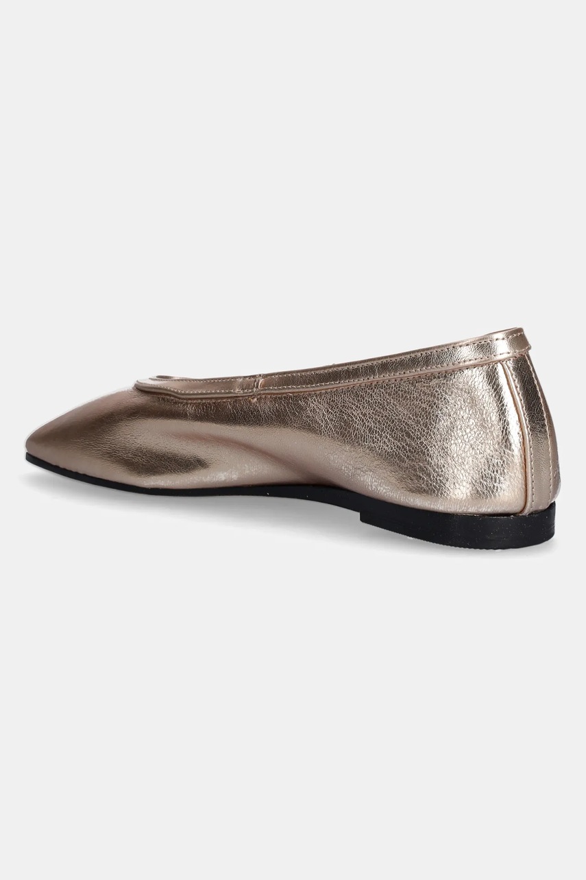 Шкіряні балетки Tommy Hilfiger SOFT METAL LTHR BALLERINA NO BOW колір золотий  FW0FW08601 