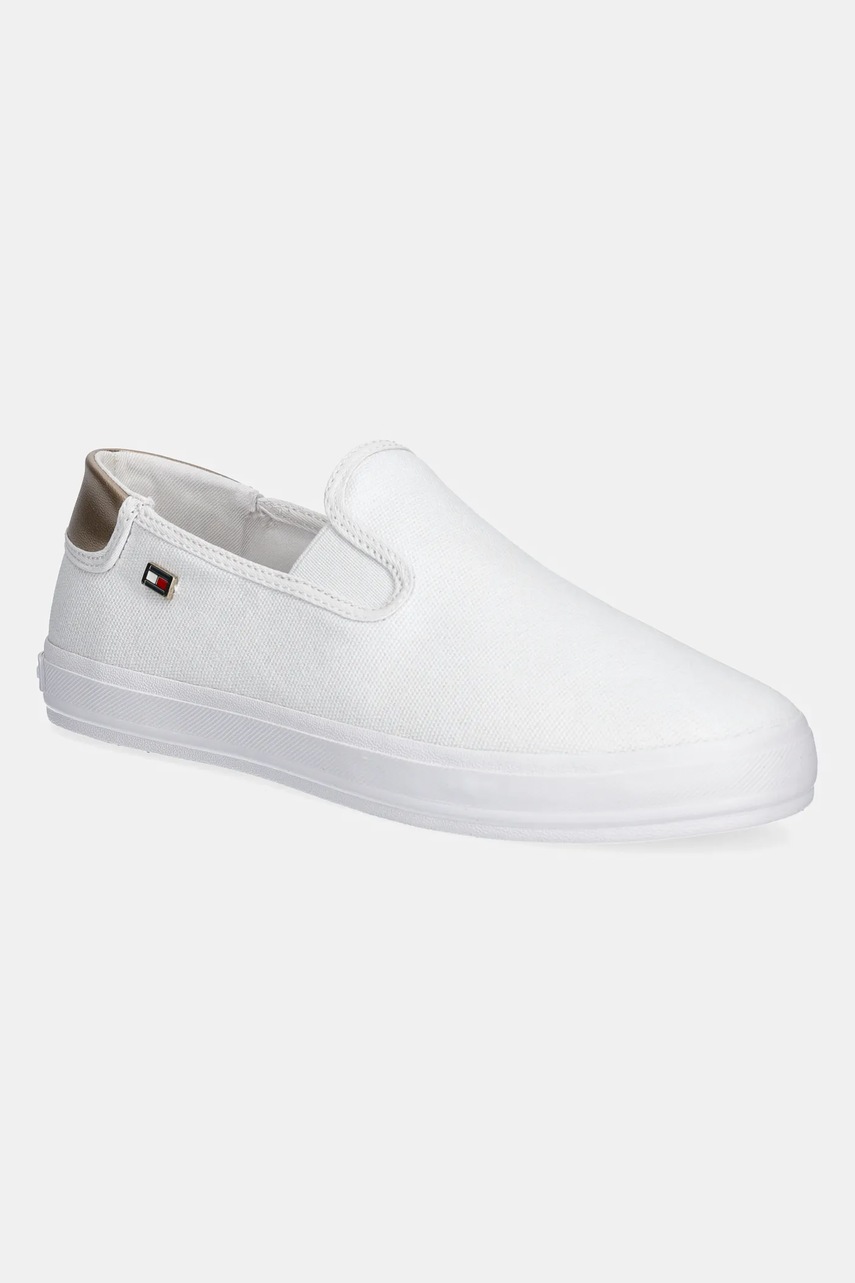 Levně Tenisky Tommy Hilfiger VULC CANVAS SLIP-ON SNEAKER bílá barva, FW0FW08645