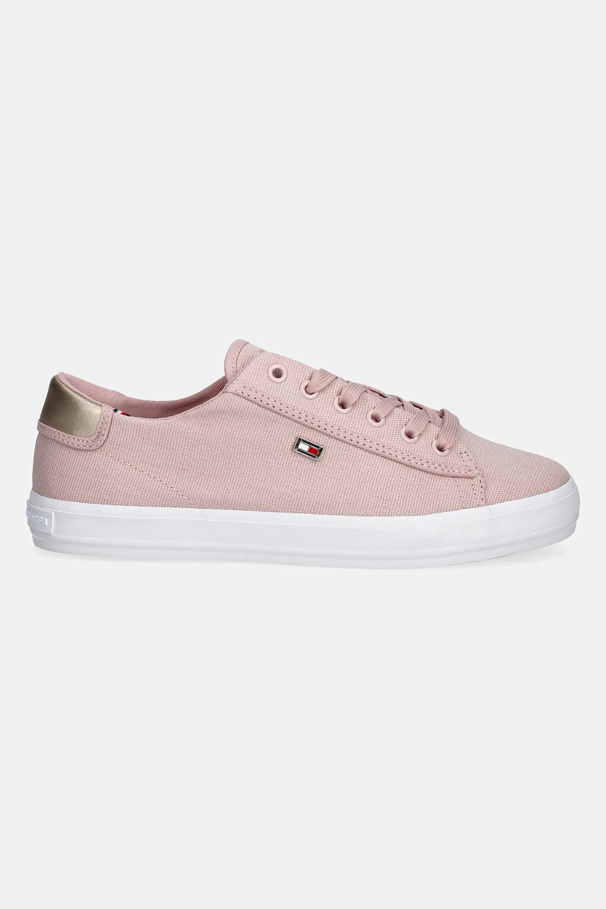 Кеды Tommy Hilfiger VULC CANVAS LACE UP SNEAKER цвет розовый FW0FW08647 Кеды Tommy Hilfiger VULC CANVAS LACE UP SNEAKER цвет розовый FW0FW08647