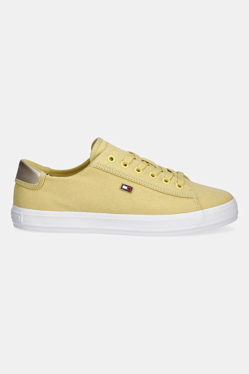 Кеды Tommy Hilfiger VULC CANVAS LACE UP SNEAKER цвет жёлтый FW0FW08647 Кеды Tommy Hilfiger VULC CANVAS LACE UP SNEAKER цвет жёлтый FW0FW08647