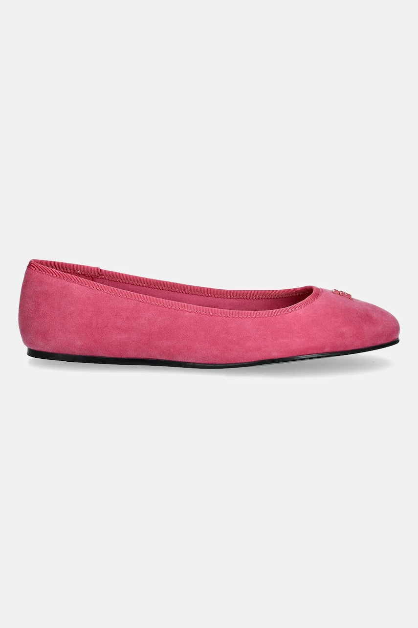 Замшевые балетки Tommy Hilfiger TH HARDWARE SUEDE BALLERINA цвет розовый FW0FW08655 Замшевые балетки Tommy Hilfiger TH HARDWARE SUEDE BALLERINA цвет розовый FW0FW08655