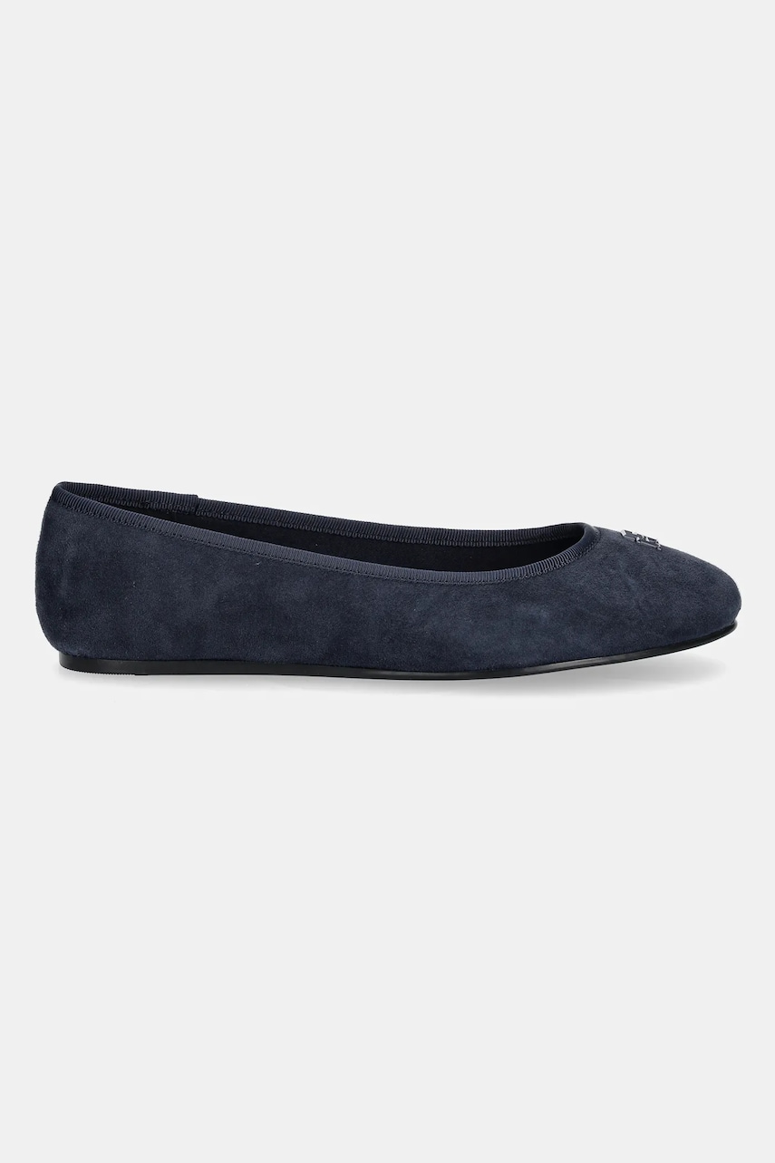 Замшевые балетки Tommy Hilfiger TH HARDWARE SUEDE BALLERINA цвет синий FW0FW08655 Замшевые балетки Tommy Hilfiger TH HARDWARE SUEDE BALLERINA цвет синий FW0FW08655