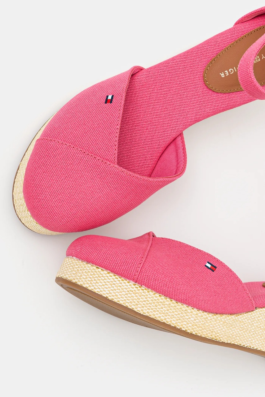 Еспадрилі Tommy Hilfiger FLAG CLOSED TOE MID WEDGE ESPAD колір рожевий FW0FW08657 
