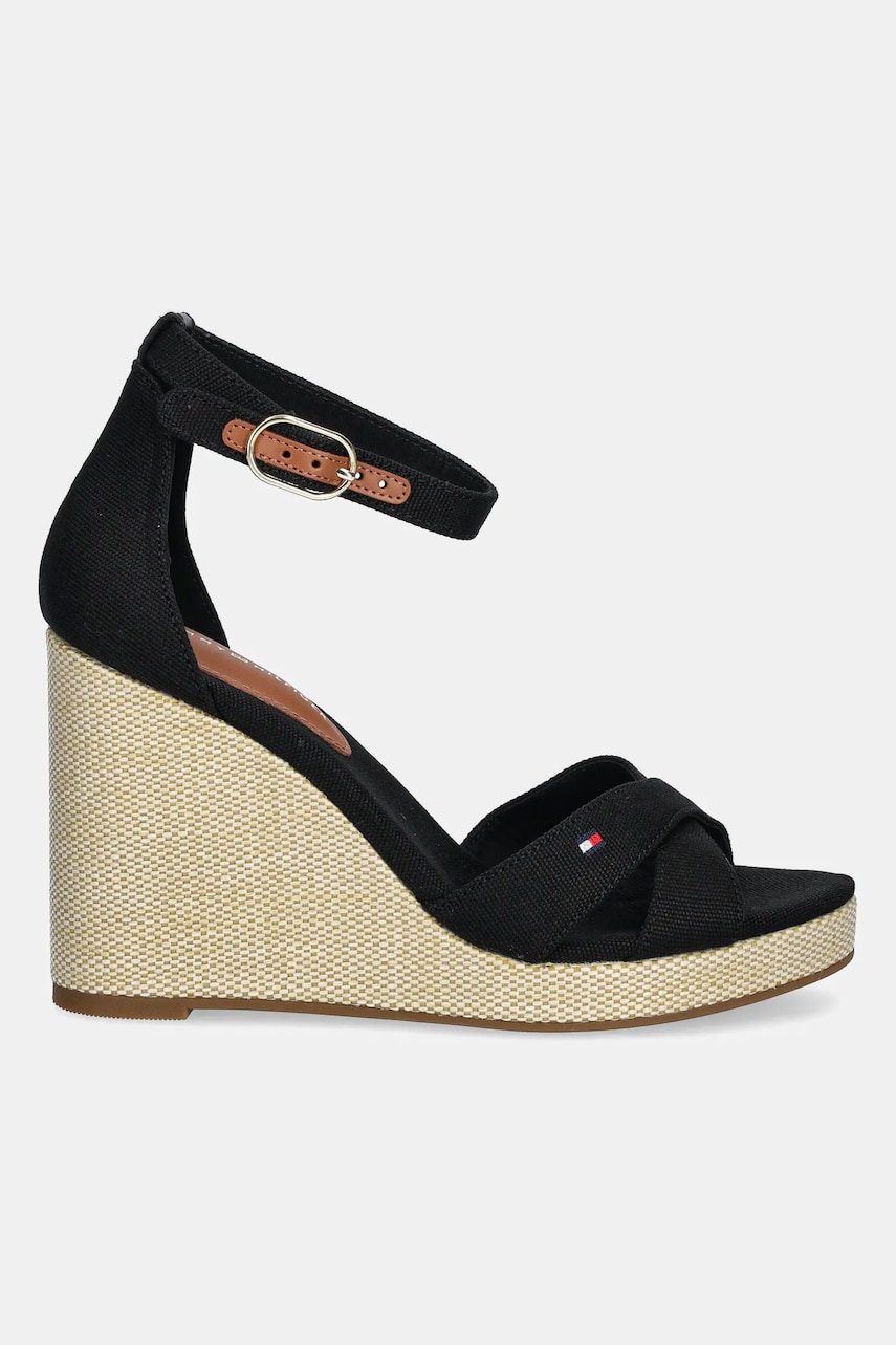 Сандалии Tommy Hilfiger FLAG HIGH WEDGE ESPAD CRISSCROSS цвет чёрный FW0FW08661 Сандалии Tommy Hilfiger FLAG HIGH WEDGE ESPAD CRISSCROSS цвет чёрный FW0FW08661