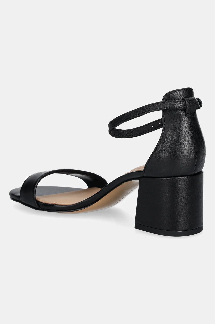 Шкіряні сандалі Tommy Hilfiger LEATHER ANKLE STRAP HEEL SANDAL колір чорний FW0FW08673 